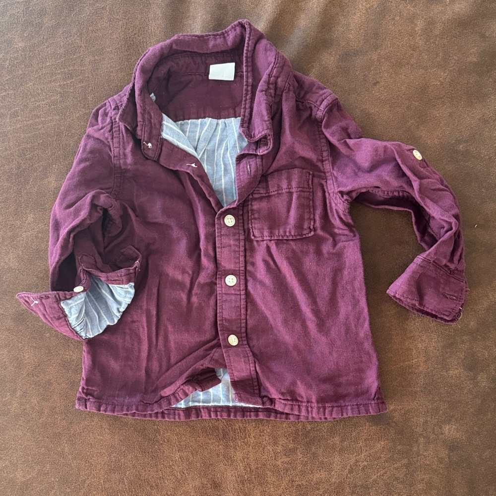 GAP Kids Burgundy Button Down Shirt